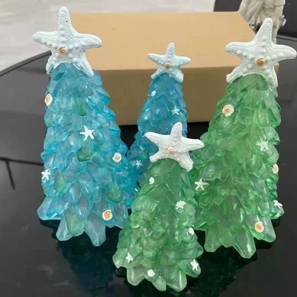 シーグラスの手作りクリスマスツリー