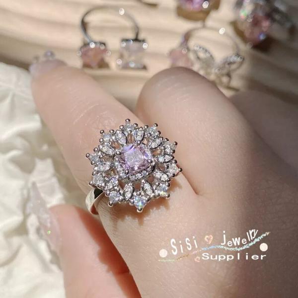 Pink Butterfly Zircon Ring Accessories