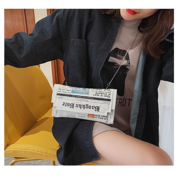Fashion Newspaper Purse Clutch Bag
