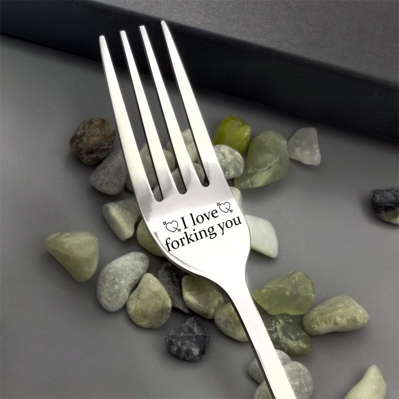 I forking Love You Engraved Fork