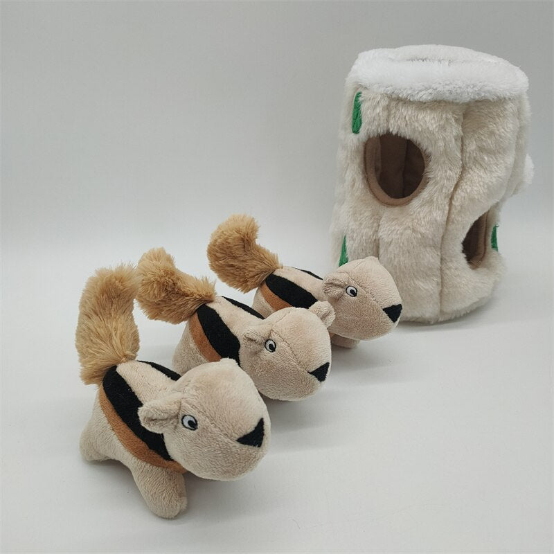 Hide A Squirrel Plush Dog Toy Puzzle