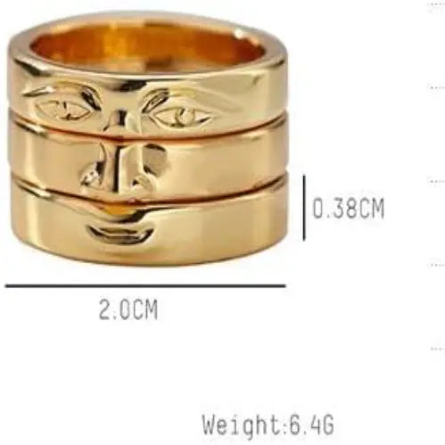 Dianty Damen-Ring mit weinendem Gesicht und stapelbarem Gesichtsring