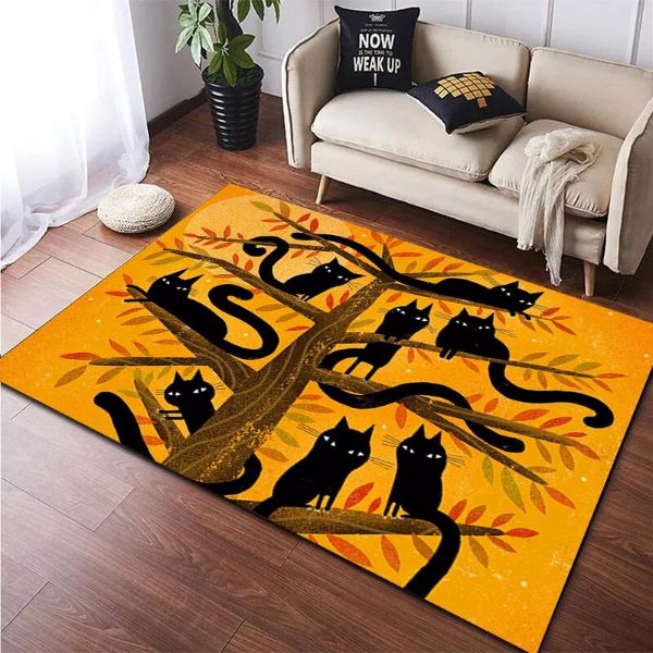 リビングルームの猫の装飾フロアマット