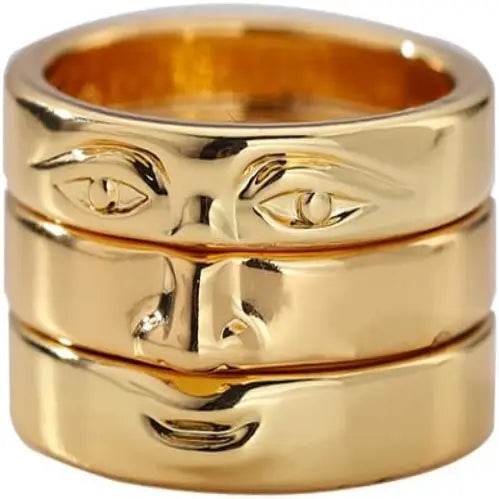 Dianty Damen-Ring mit weinendem Gesicht und stapelbarem Gesichtsring