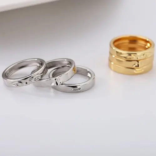 Dianty Damen-Ring mit weinendem Gesicht und stapelbarem Gesichtsring