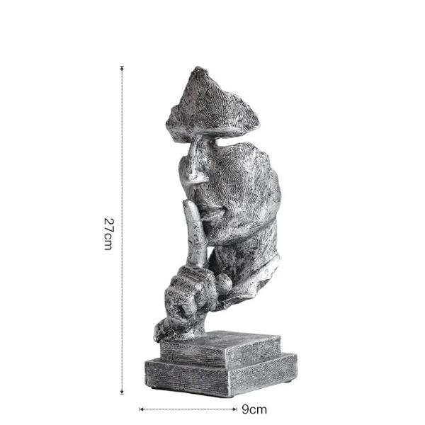 Nordische abstrakte Kunst-Denkerstatue & Schweigen ist Gold-Denkerstatue
