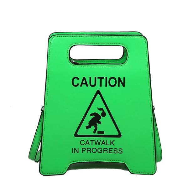Novelty Caution Sign Tote Handbag