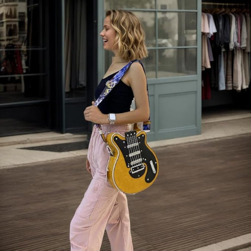 Guitar Shaped Crossbody Purse Bag