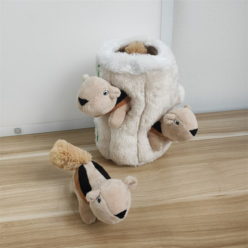 Hide A Squirrel Plush Dog Toy Puzzle