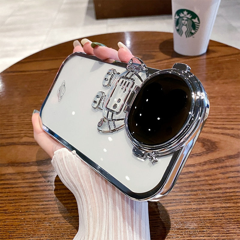 iPhone用グリッター宇宙飛行士電話ケース(完全保護)