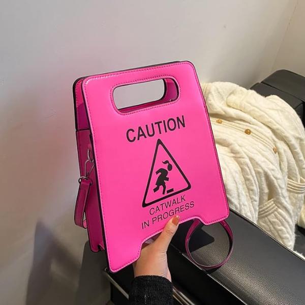 Novelty Caution Sign Tote Handbag