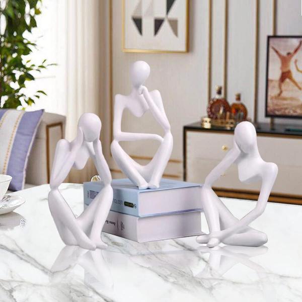 Nordische abstrakte Kunst-Denkerstatue & Schweigen ist Gold-Denkerstatue