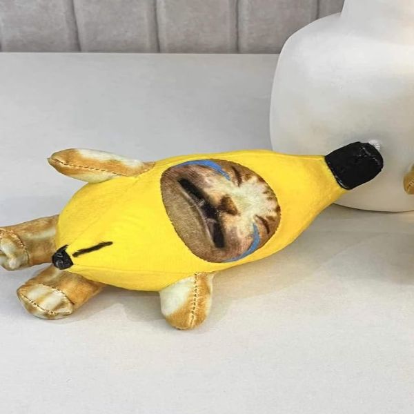 泣いているバナナ猫のぬいぐるみキーチェーン
