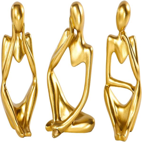 Nordische abstrakte Kunst-Denkerstatue & Schweigen ist Gold-Denkerstatue