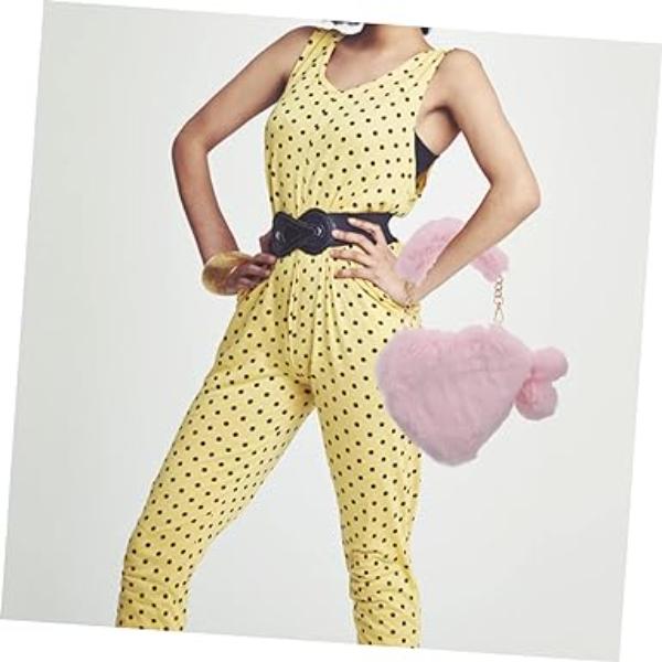 Heart Shaped Faux Fur Plush Bag
