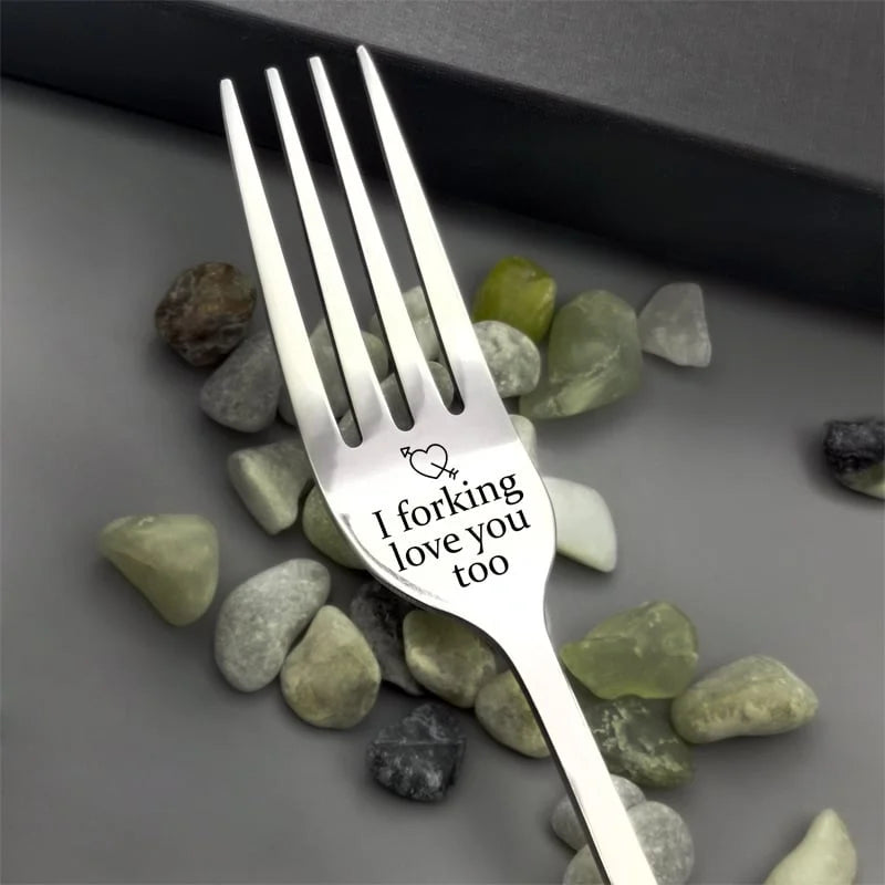 I forking Love You Engraved Fork