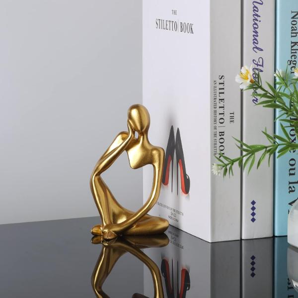 Nordische abstrakte Kunst-Denkerstatue & Schweigen ist Gold-Denkerstatue