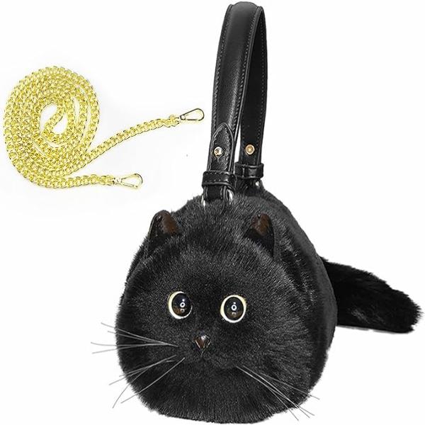 リアルなぬいぐるみキティの財布 3D猫型ハンドバッグ