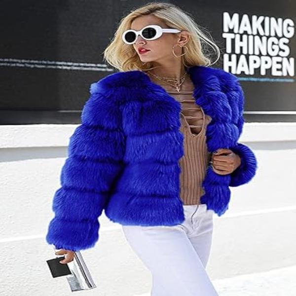 Women Luxury Winter Warm Fluffy Faux Fur Short Coat Jacket