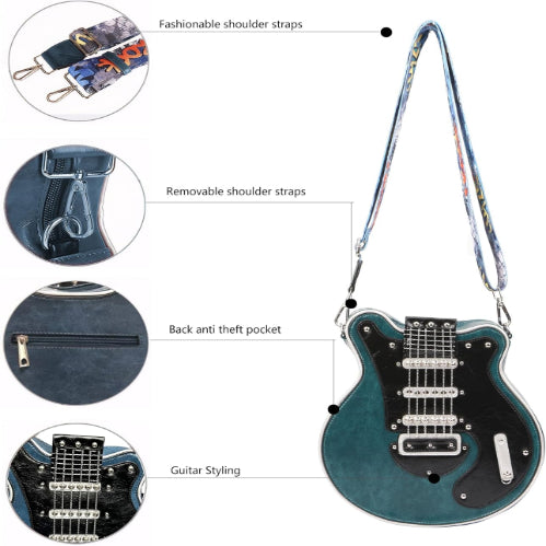 Guitar Shaped Crossbody Purse Bag
