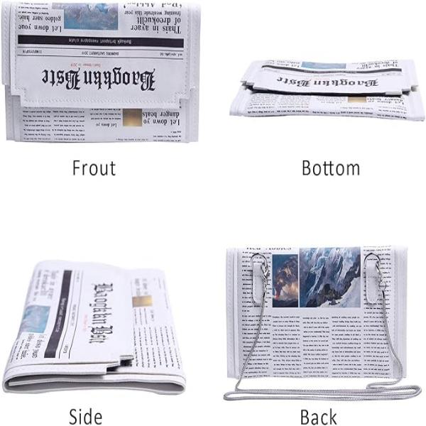 Fashion Newspaper Purse Clutch Bag