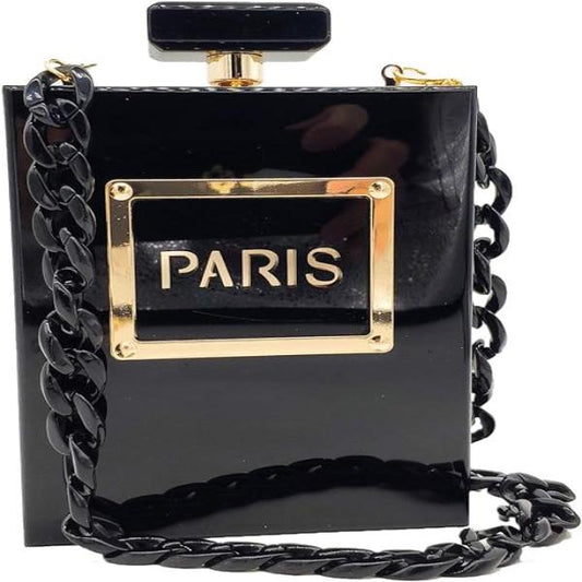 Handtasche aus Acryl im Crossbody-Stil mit Paris-Parfüm