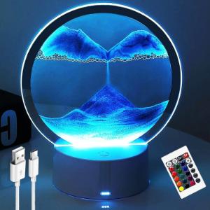 3D Moving Sand Art Table Lamp With Remote Control