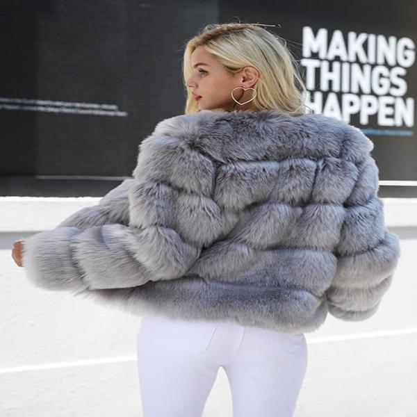 Women Luxury Winter Warm Fluffy Faux Fur Short Coat Jacket