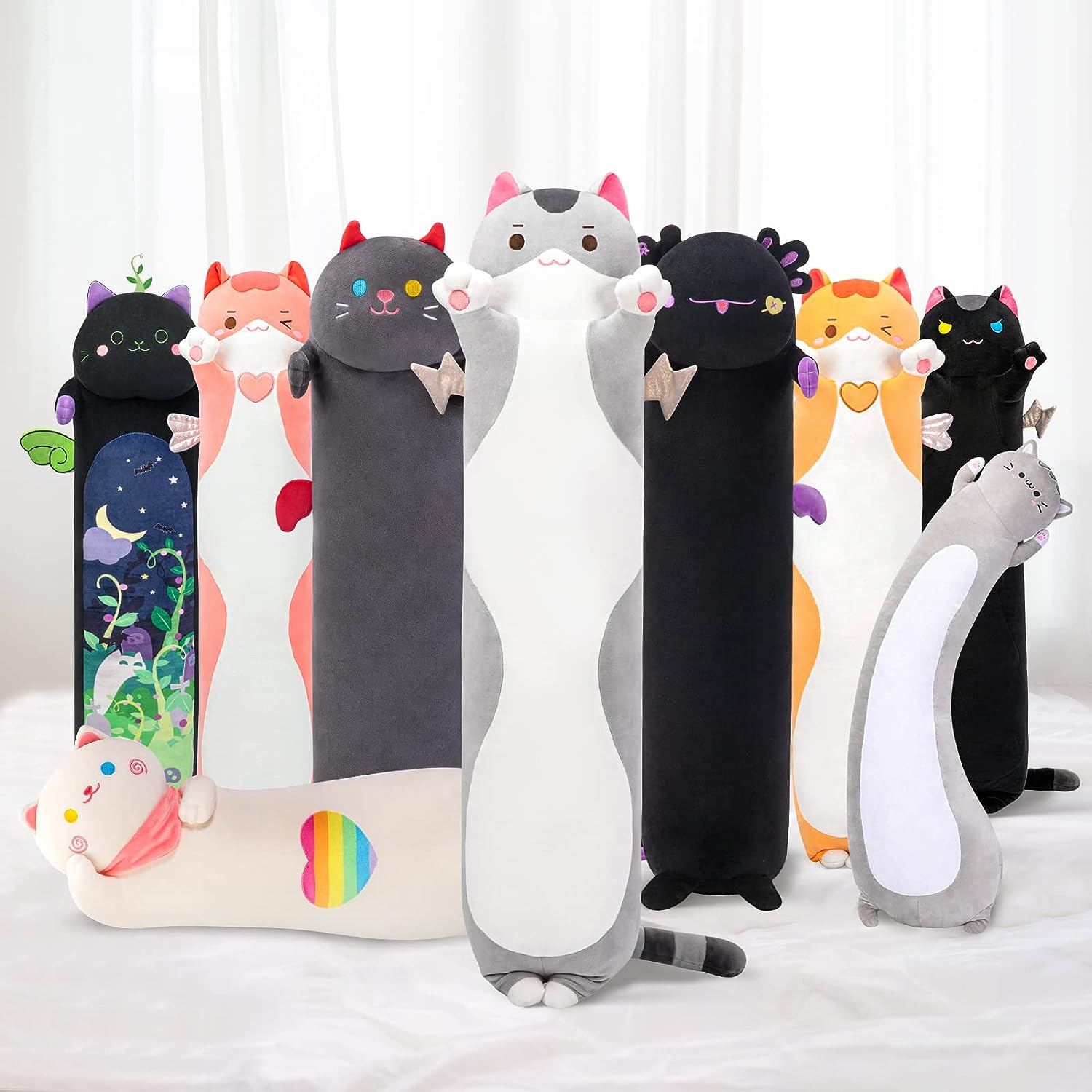Langes Katzen-Squishmallow-Kissen