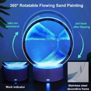 3D Moving Sand Art Table Lamp With Remote Control