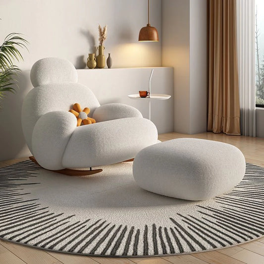 Boucle Luxury Sofa Rocking Chair