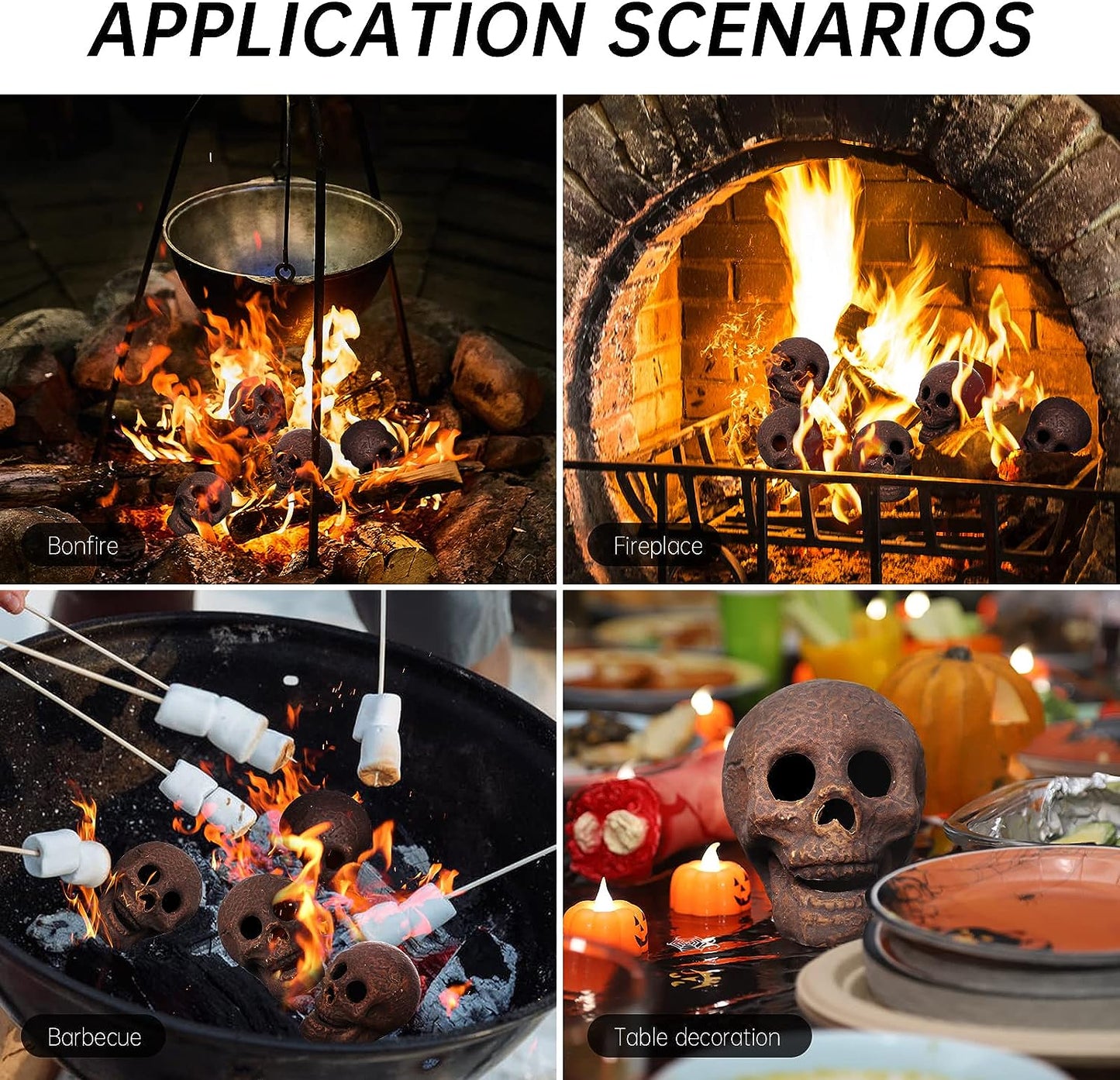 Halloween Ceramic Fire Pit Skull