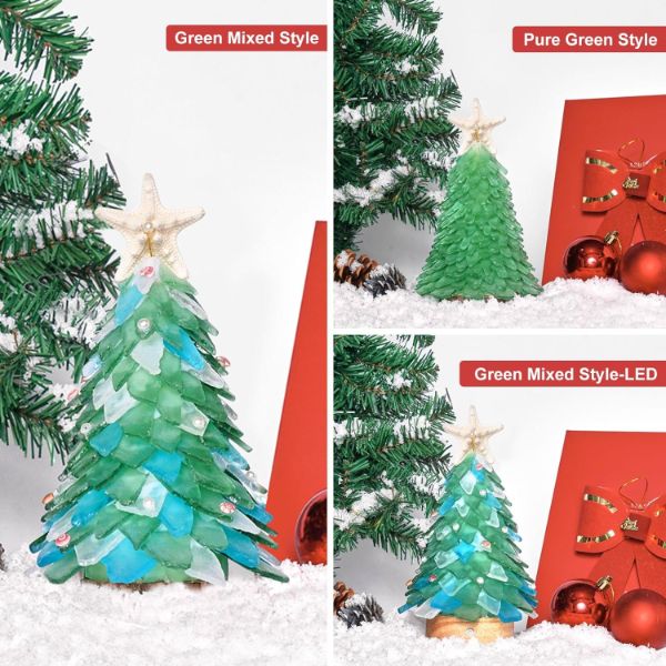 シーグラスの手作りクリスマスツリー