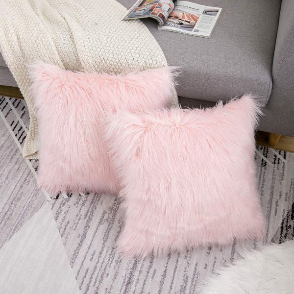 SOFA-LICIOUS プレミアム ラグジュアリー ふわふわフェイクファー クッションカバー