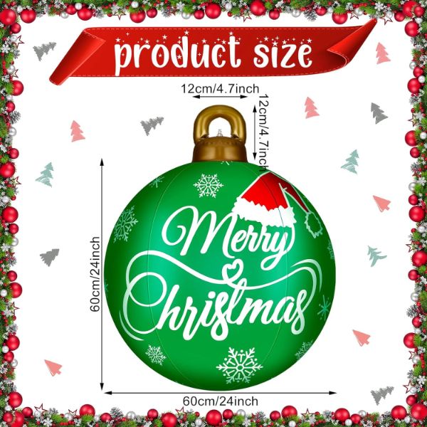 Christmas Giant Inflatable Ball Decoration (24 Inch)