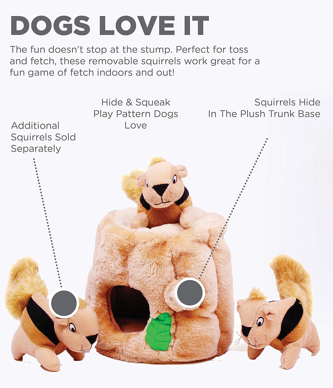 Hide A Squirrel Plush Dog Toy Puzzle
