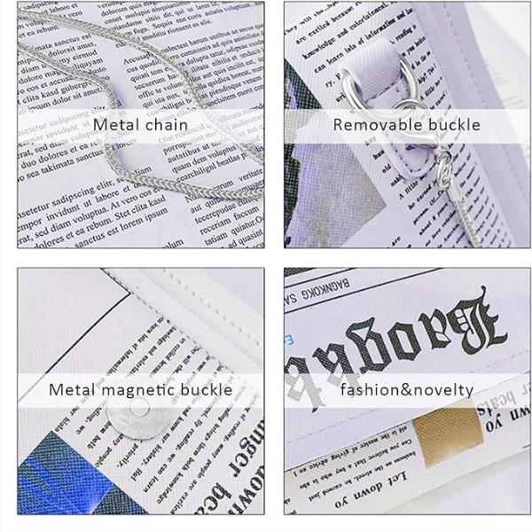 Fashion Newspaper Purse Clutch Bag