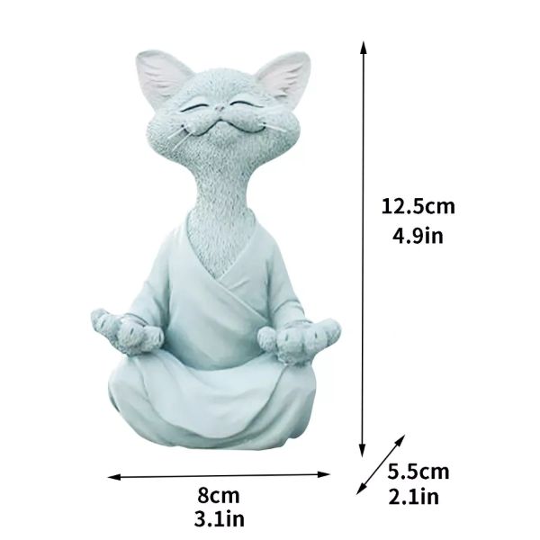 気まぐれな仏陀ヨガ猫の置物