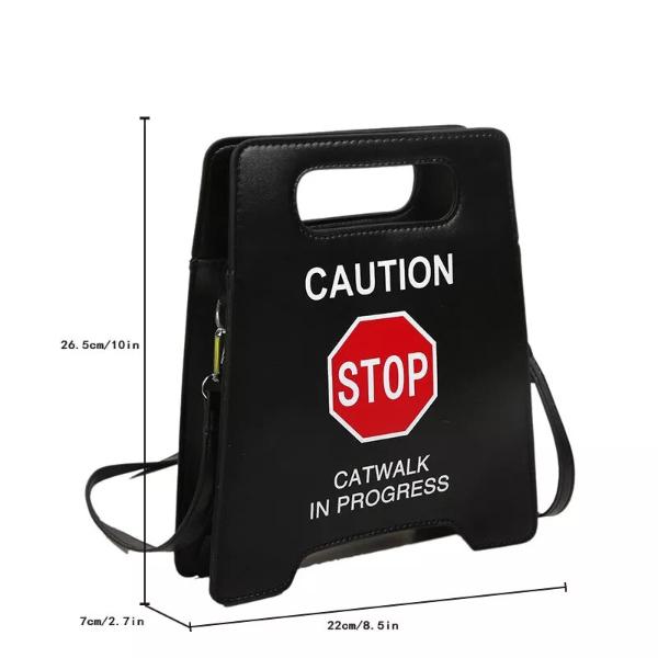 Novelty Caution Sign Tote Handbag