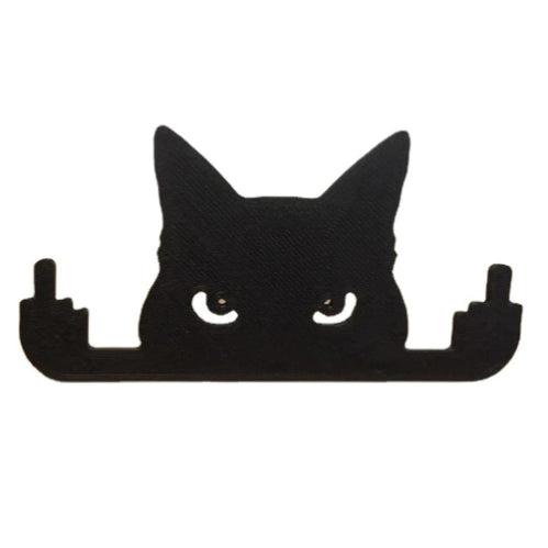 Lustige schwarze Katze Mittelfinger Dekoration Ornament