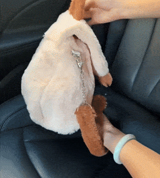 Braune Kawaii-Katzentasche