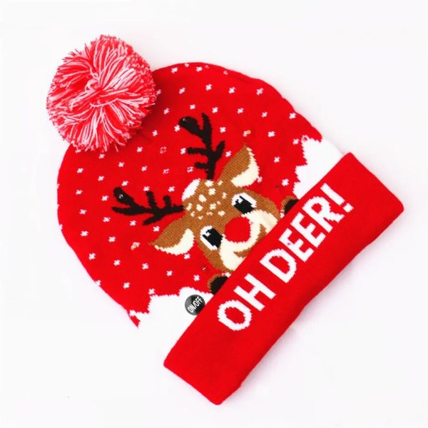 Weihnachts-LED-Bean-Strickmütze