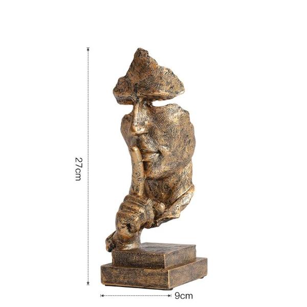 Nordische abstrakte Kunst-Denkerstatue & Schweigen ist Gold-Denkerstatue