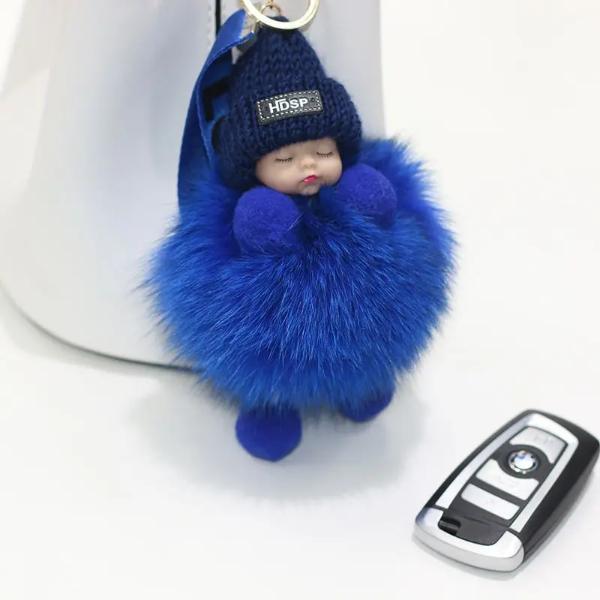 GRATIS GESCHENK Pompom Schlafendes Baby Plüsch Schlüsselanhänger