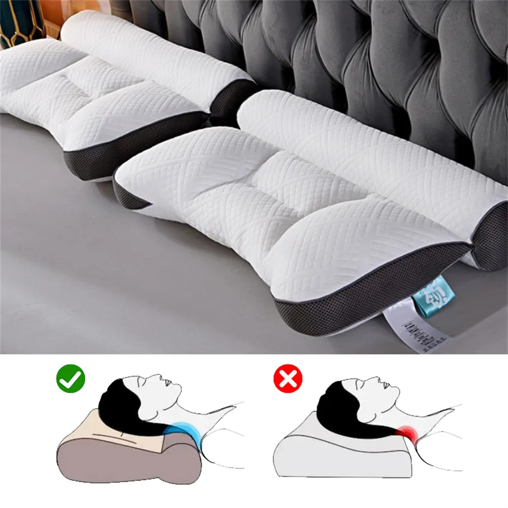 Ergonomisches Gänsedaunenkissen mit Nackenstütze