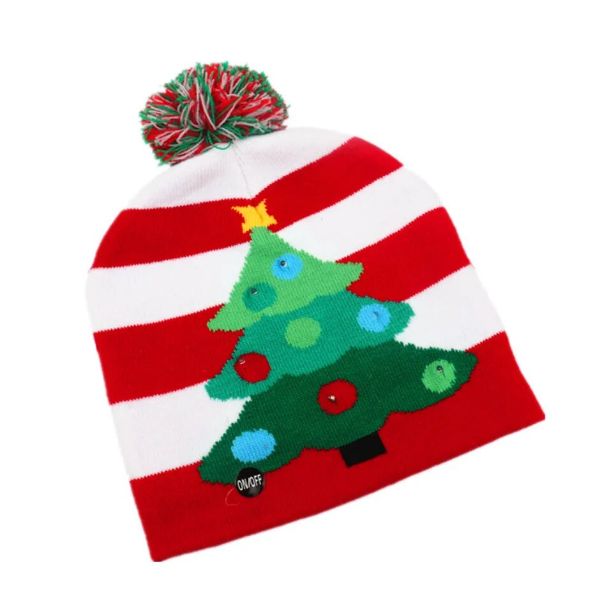 Weihnachts-LED-Bean-Strickmütze