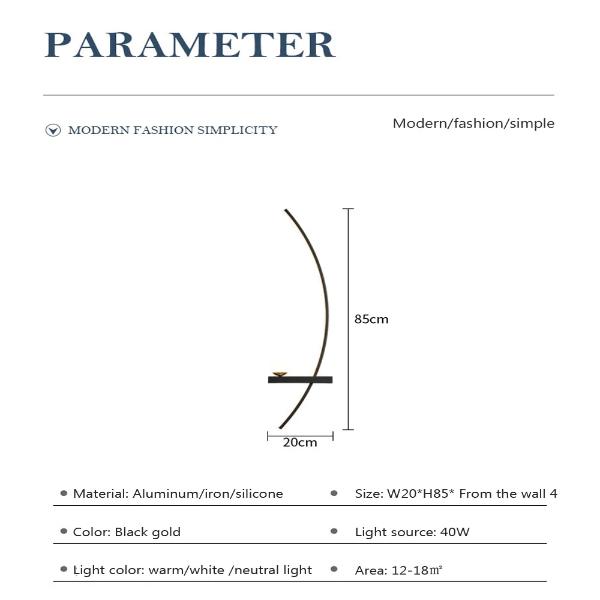 Modern LED Minimalist Bedside Arc Lamp