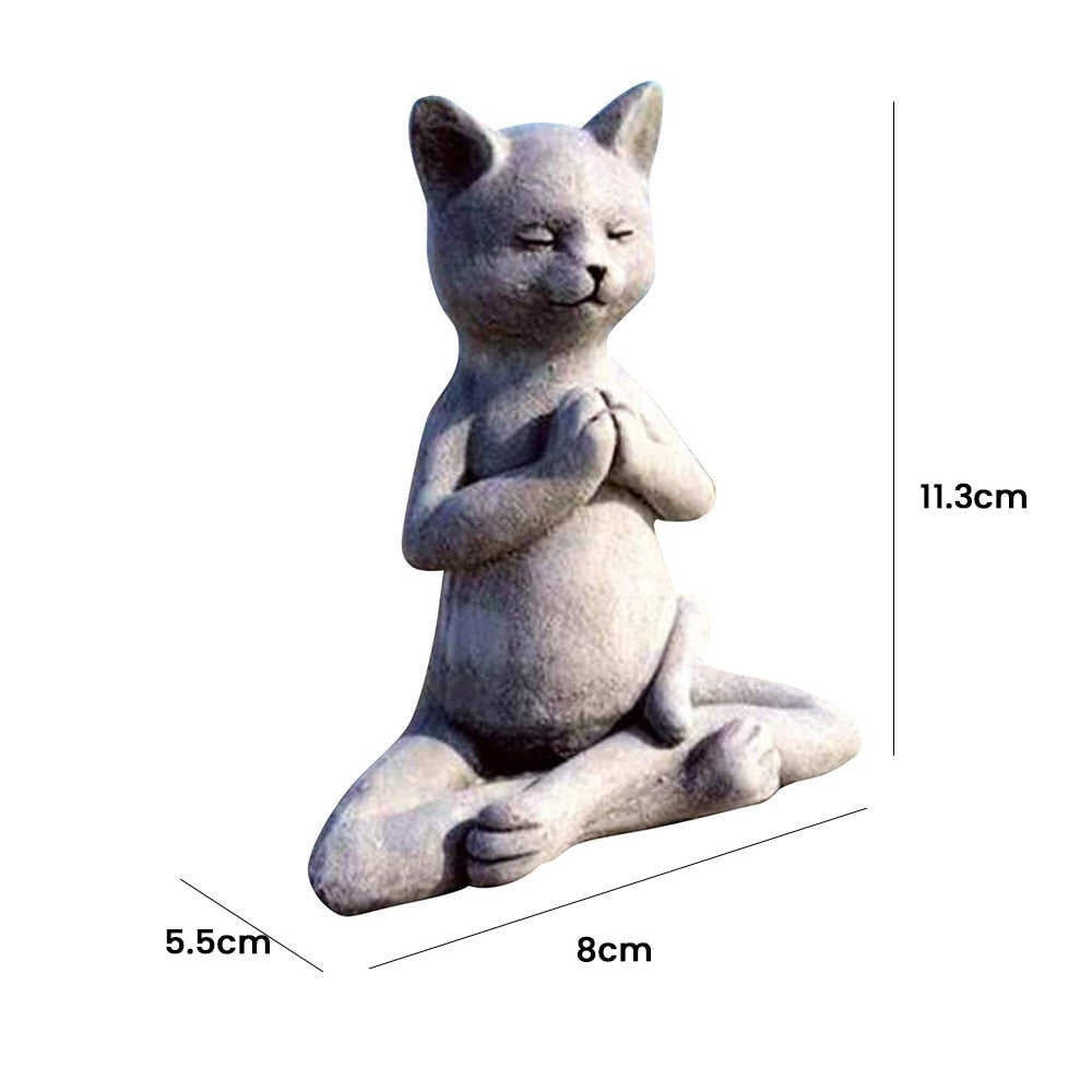 気まぐれな仏陀ヨガ猫の置物