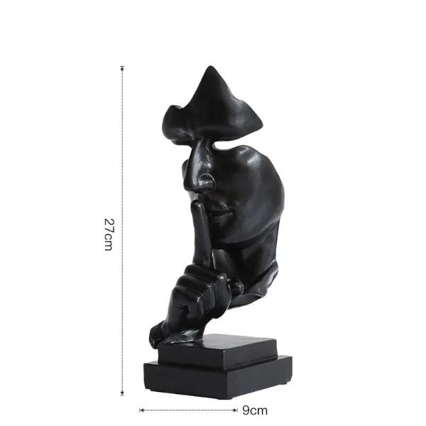 Nordische abstrakte Kunst-Denkerstatue & Schweigen ist Gold-Denkerstatue