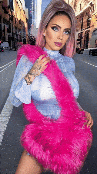 Herzförmige Kunstpelz-Plüschtasche